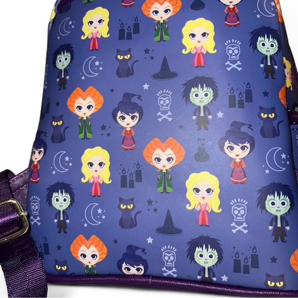 Loungefly Disney Hocus Pocus Character Chibi All Over Print Mini Backpack NWT - Picture 5 of 5